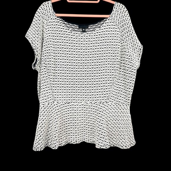 WORTHINGTON Textured Knit Stretchy Peplum Top  3X Flattering Officewear Retro - Picture 1 of 6